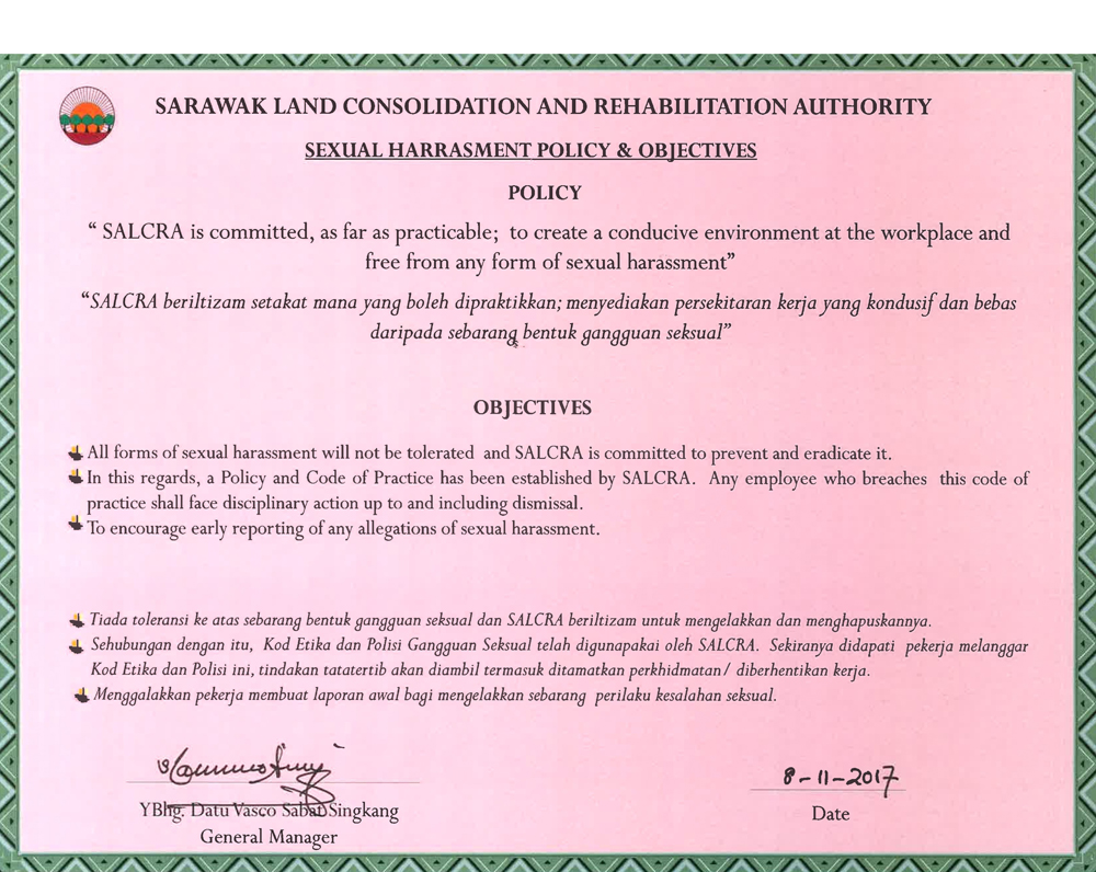 Sexual Harassment Policy & Objectives